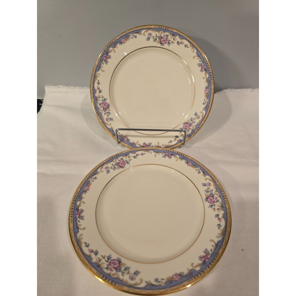 Lenox Southern Vista Bread & Butter Plates 6 1/2" Set of 2 Floral Gold